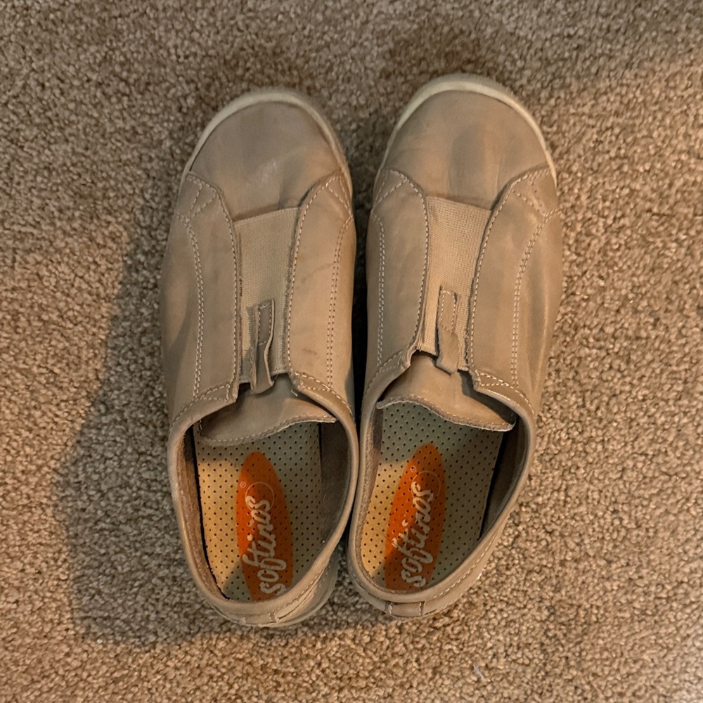 Softinos women's Beige Slip-On Sneakers